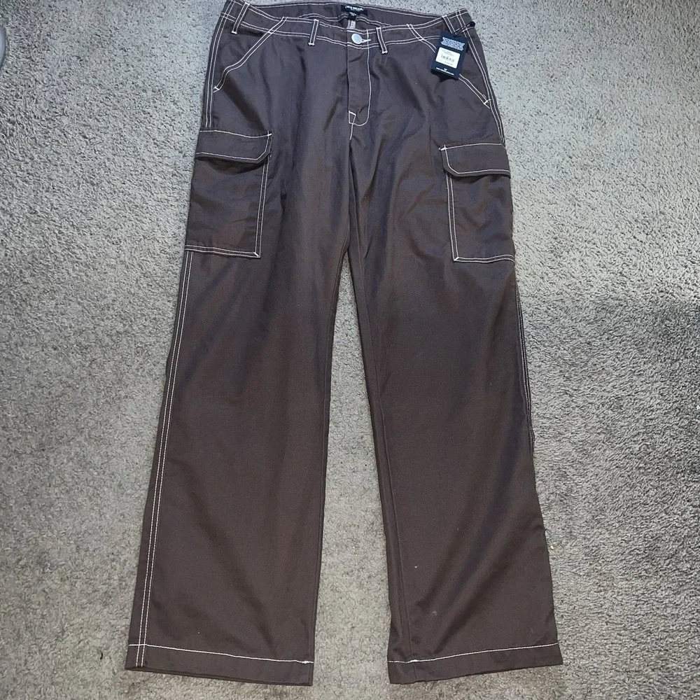 NWT True Religion Brand Jeans 108335 Men's Bracken Brown Cargo Pants Size 34x32